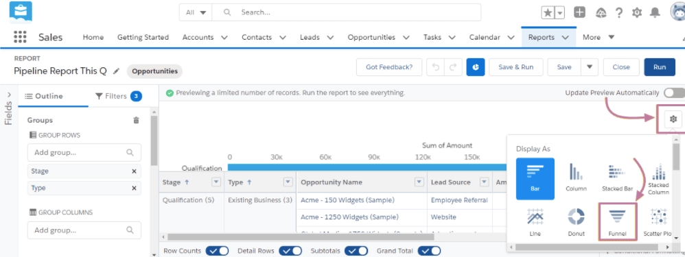 Salesforce settings