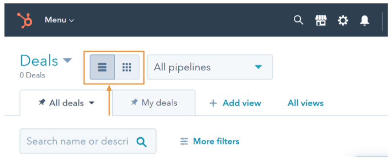 Table icon in the HubSpot platform.