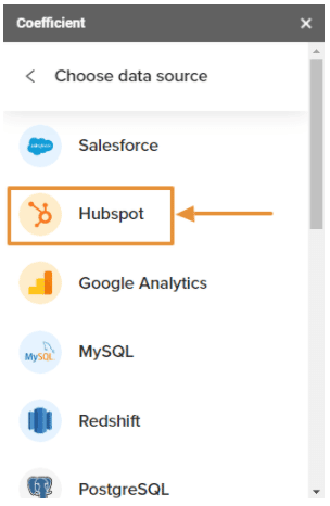 Several data source options on Coefficient.