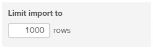 The import limit number of rows.