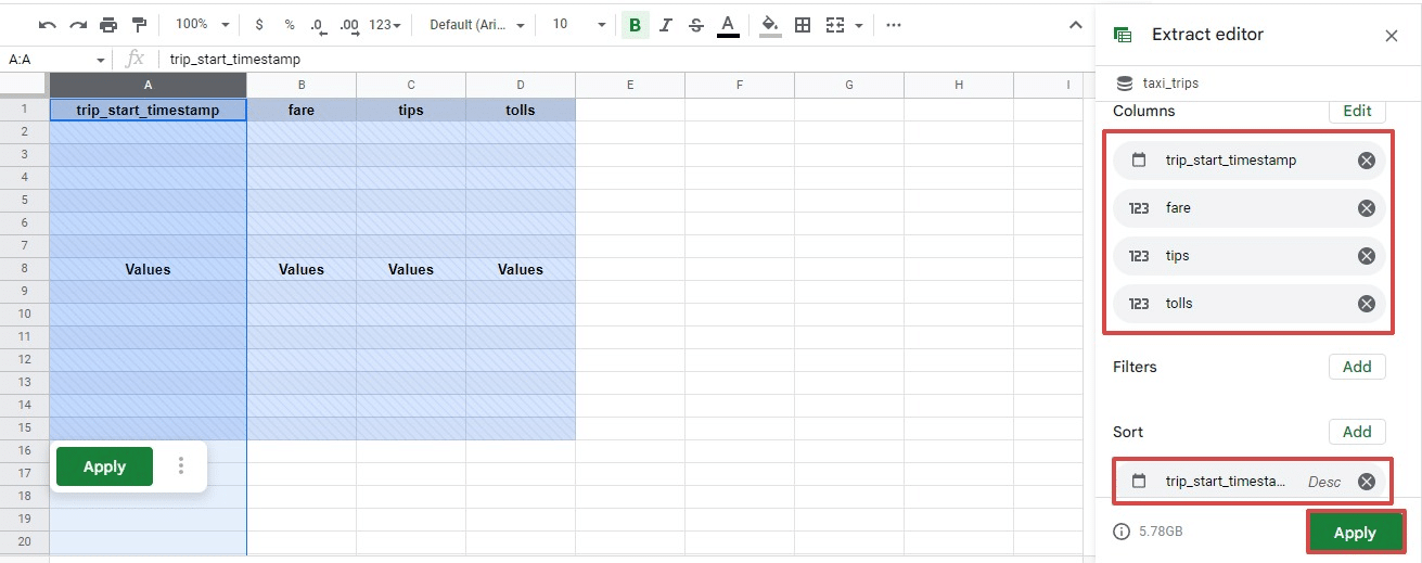sort table descending google sheets