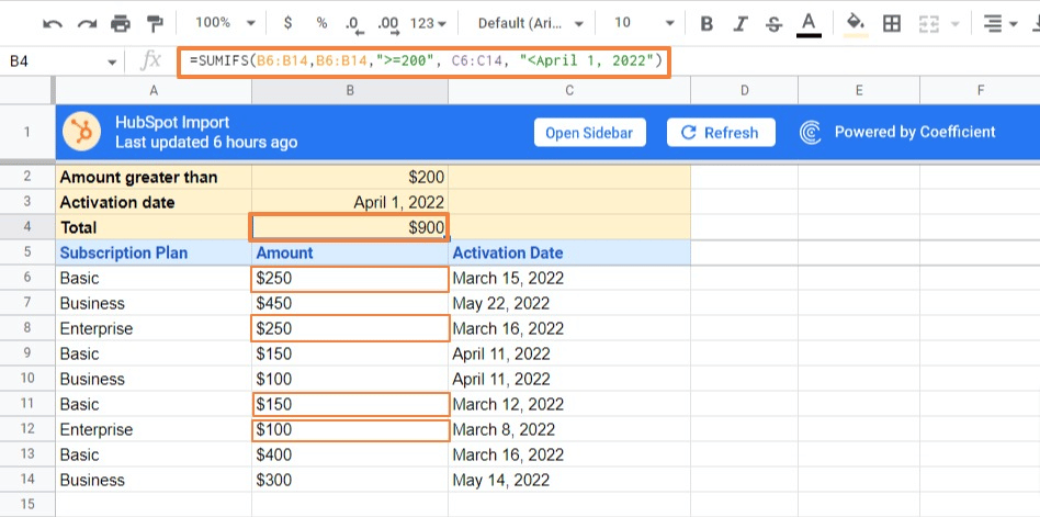 sumifs by date