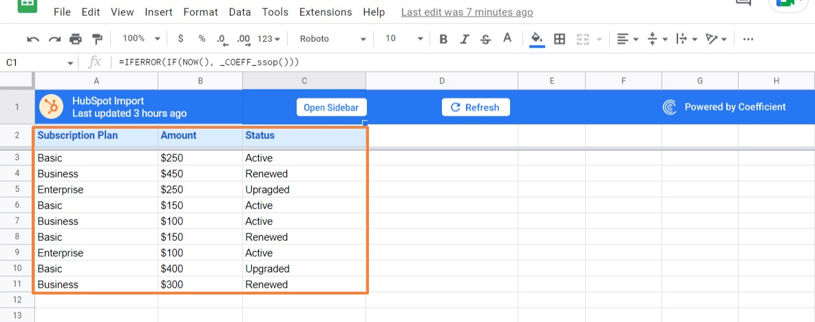 sumifs realtime data