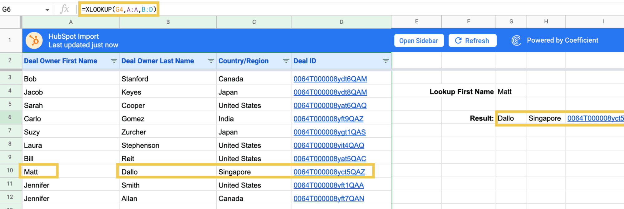 xlookup multiple columns rows