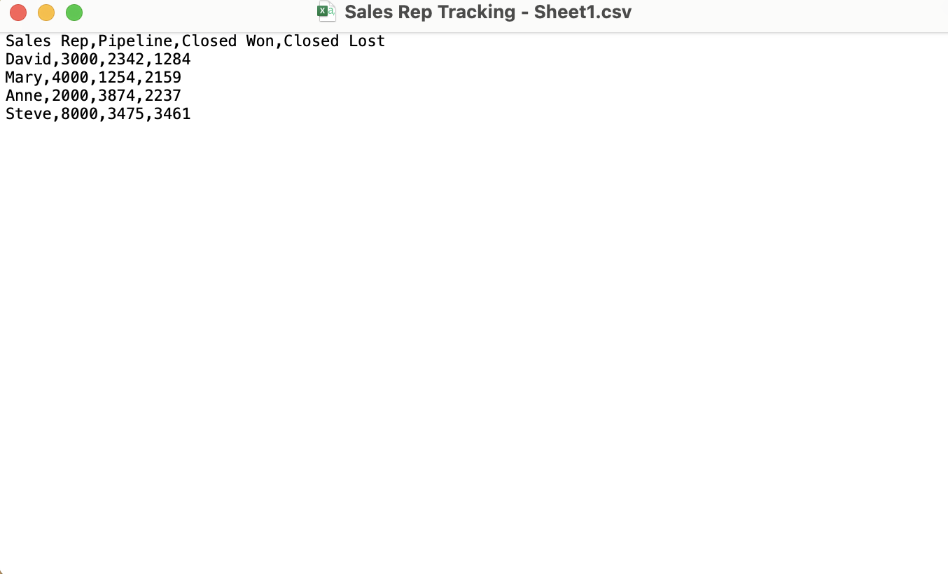 csv example