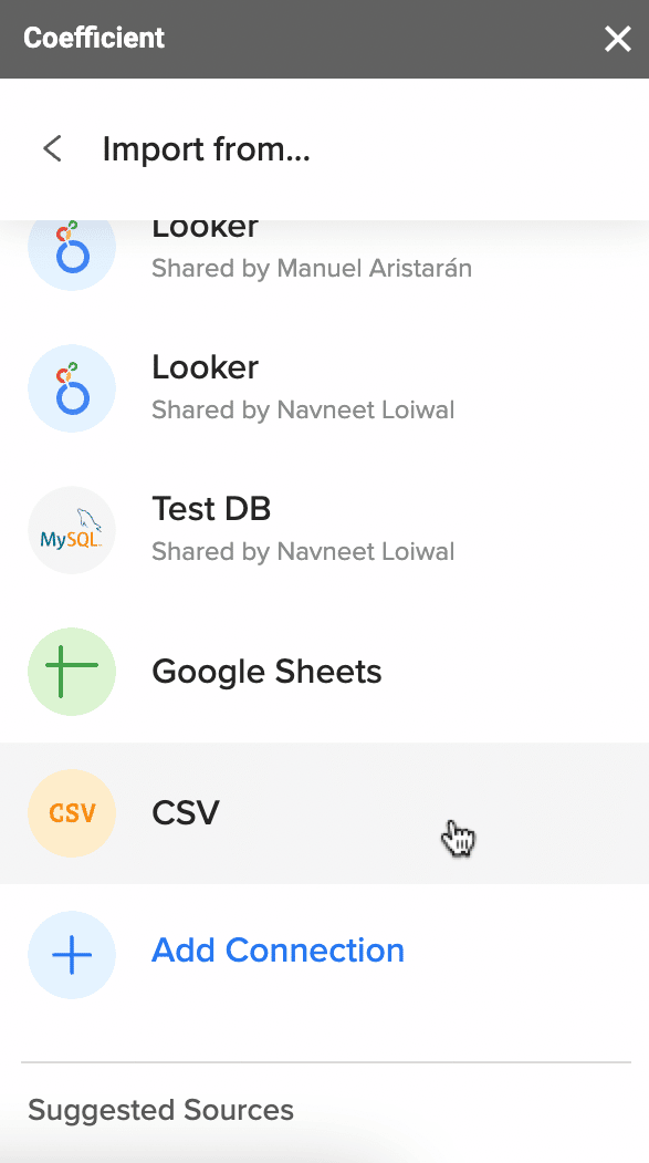 import csv google sheets