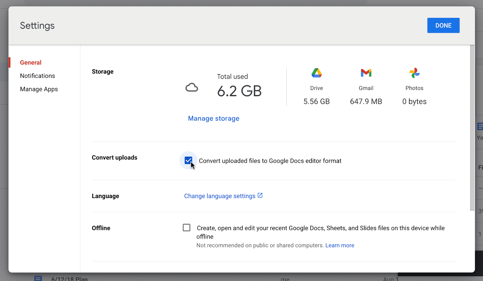 convert google docs automatically