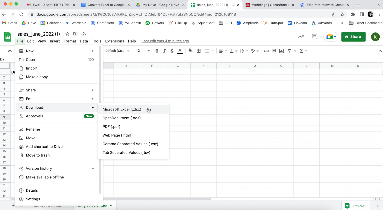 csv xlsx google sheets