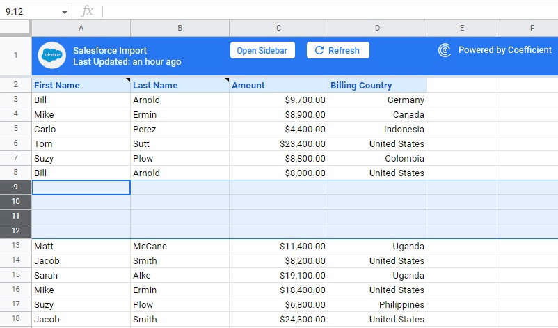 Insert new rows Google Sheets