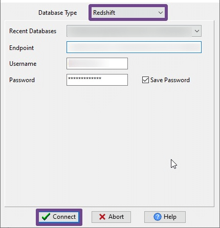 Extract Redshift data using GUI tool