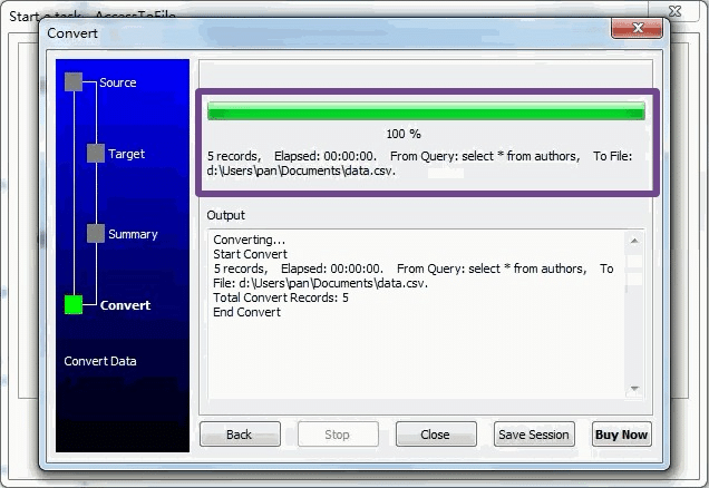 Convert CSV box Redshift data