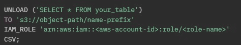 Export your Redshift data using the query editor in the Redshift console