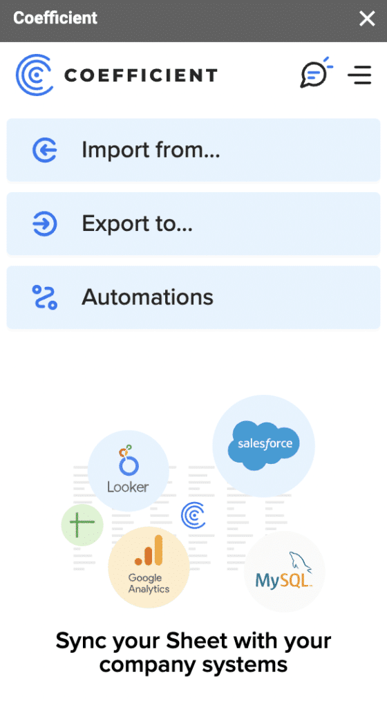 Coefficient sidebar google add-on