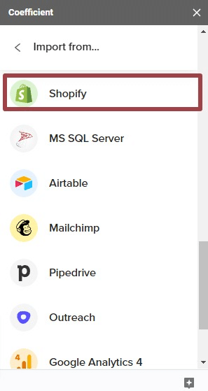 Export Shopify data to Google Sheets