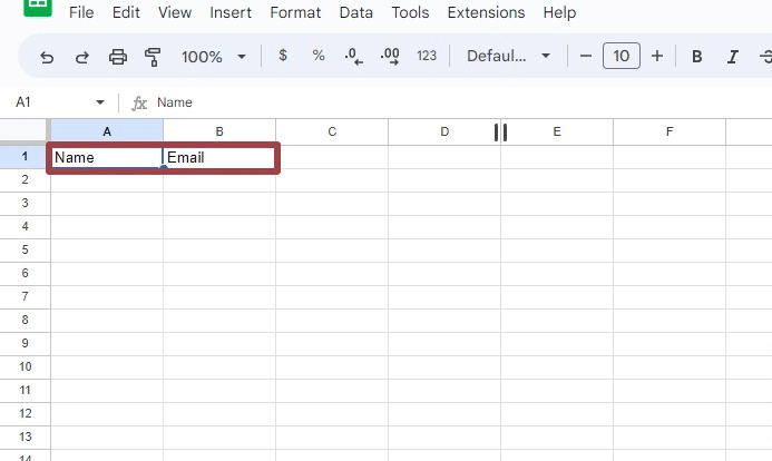 Google spreadsheet column headers Shopify