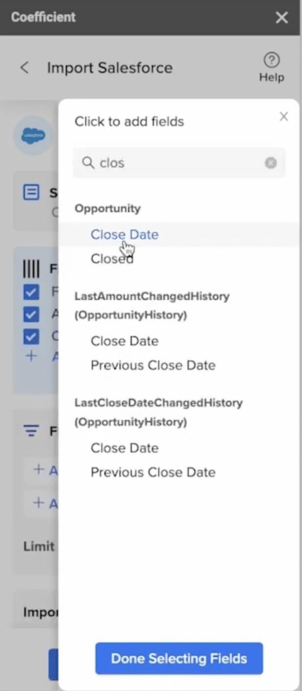 salesforce close date google sheets