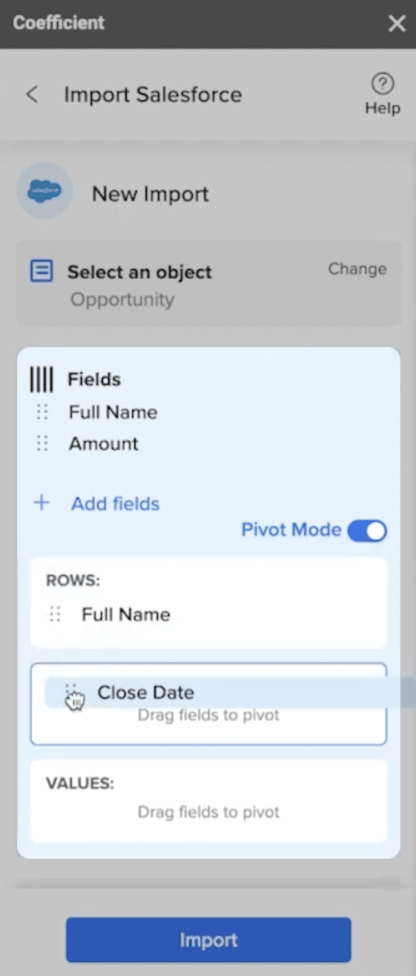 columns google sheets salesforce