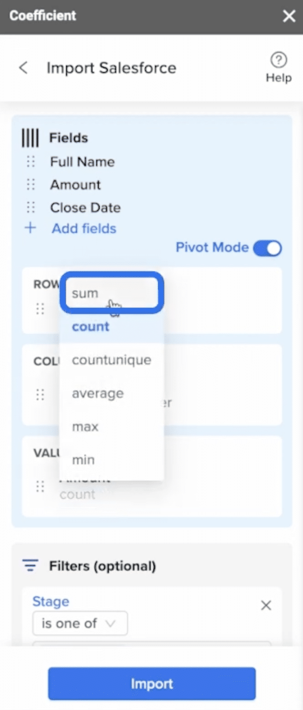 row sum salesforce google sheets