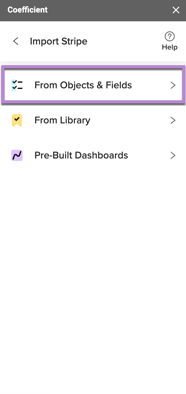 stripe objects and fields spreadsheets