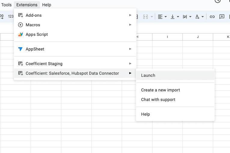 salesforce connector google sheets