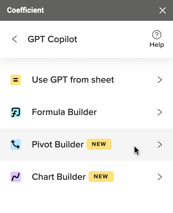 Pivot Builder Coefficient