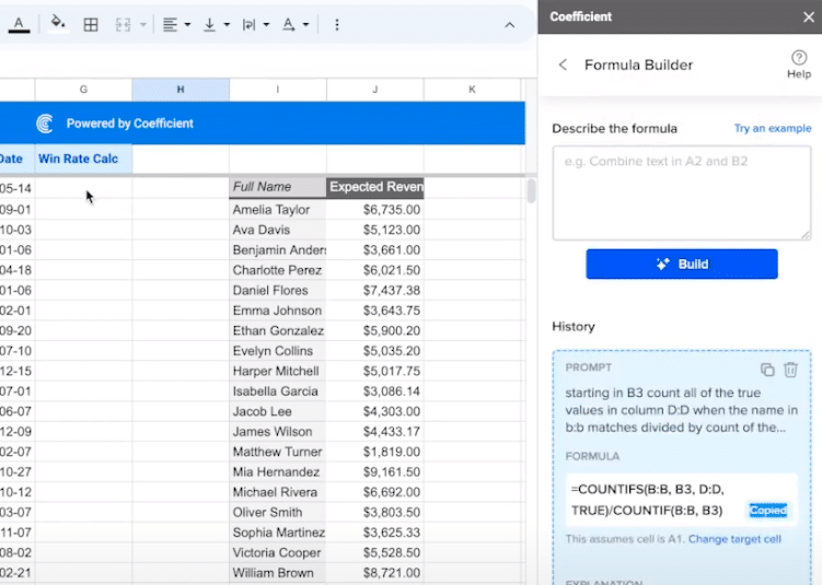 formula builder google sheets prompt