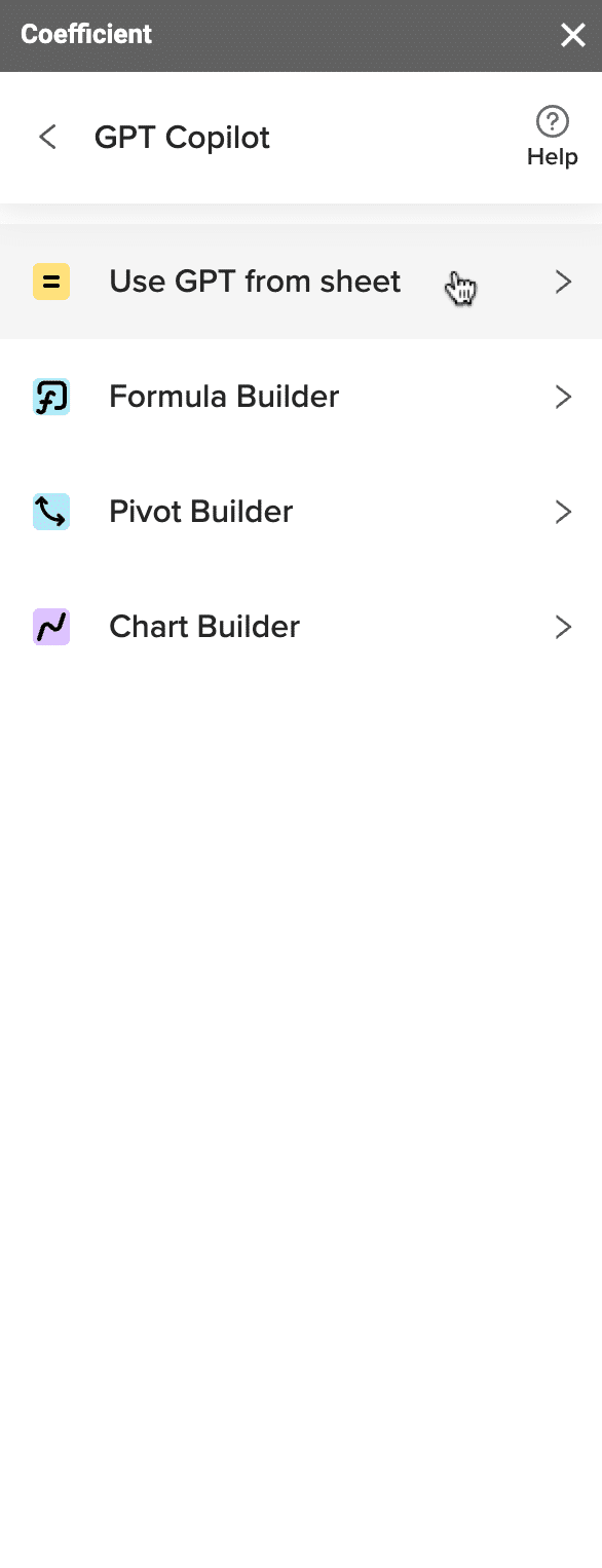 GPT in spreadsheets