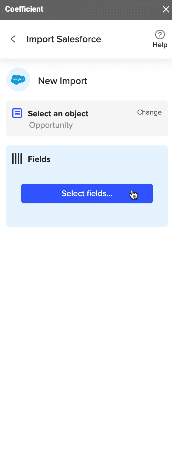 Select Salesforce object