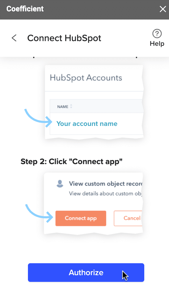 grant coefficient permission to access your hubspot account