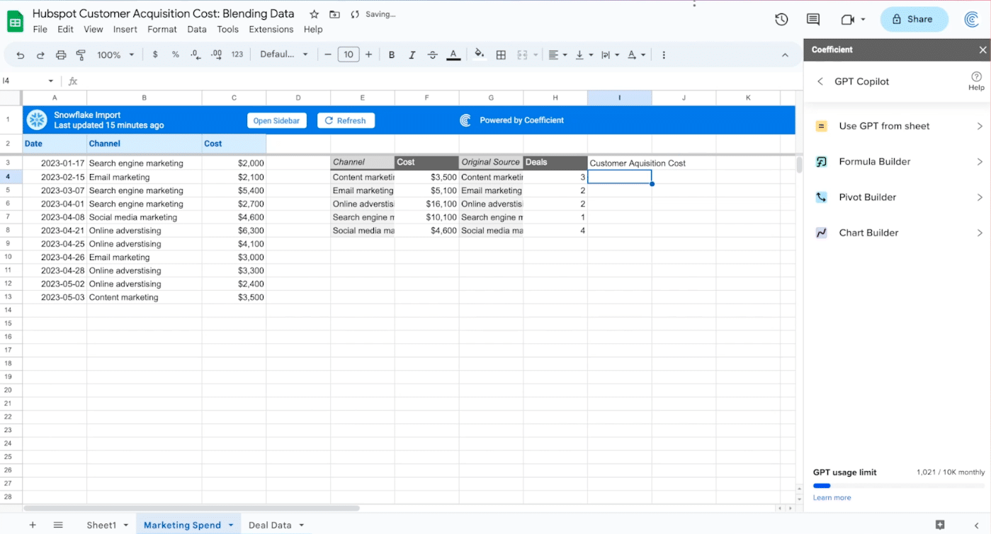 calculate CAC by dividing the cost by the number of deals made