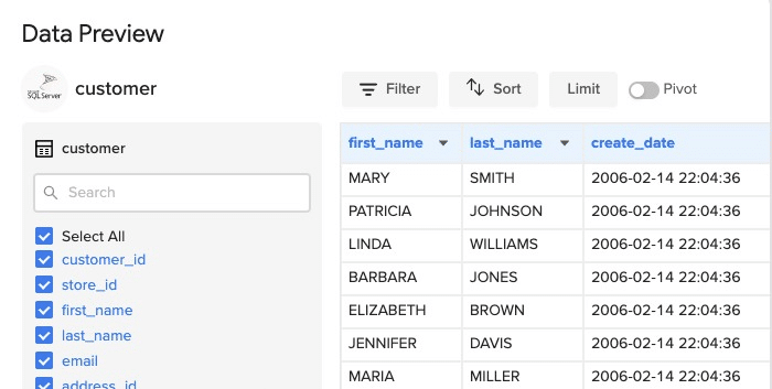 Importing SQL data into google sheets