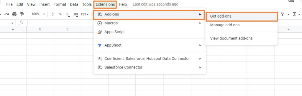 Accessing Google Sheets extensions
