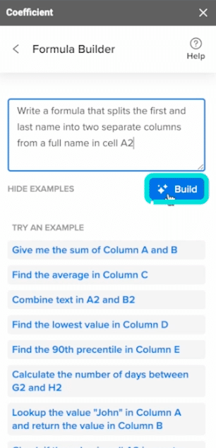 describe the formula you want to build