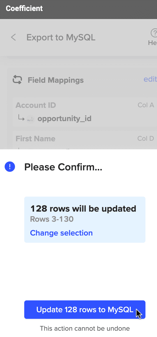 press confirm to push the update