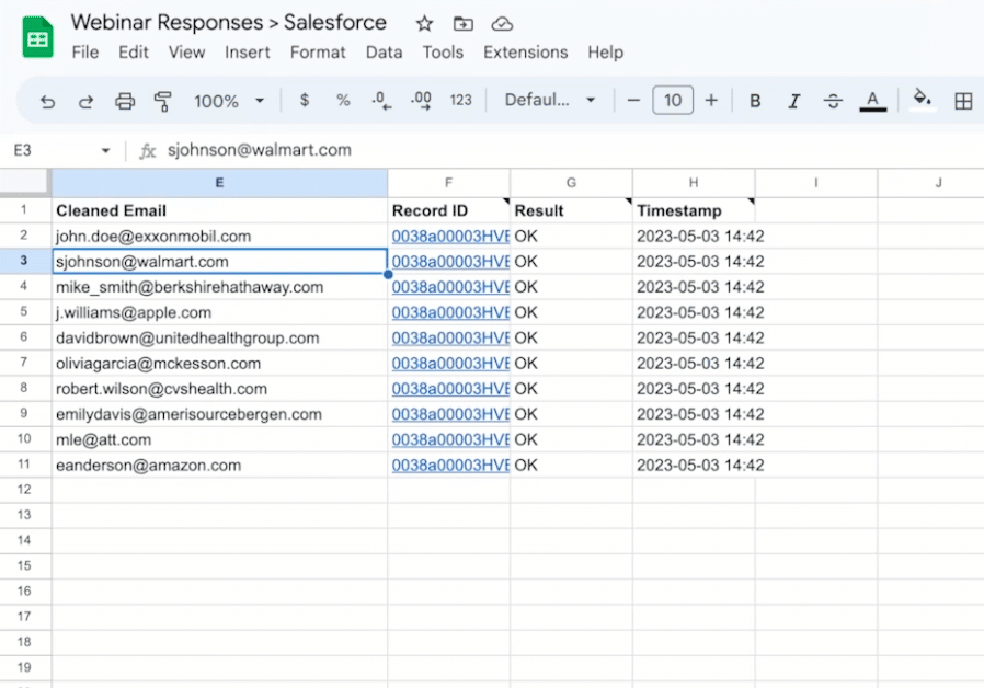 return to your sheet to verify your cleaned data exported correctly