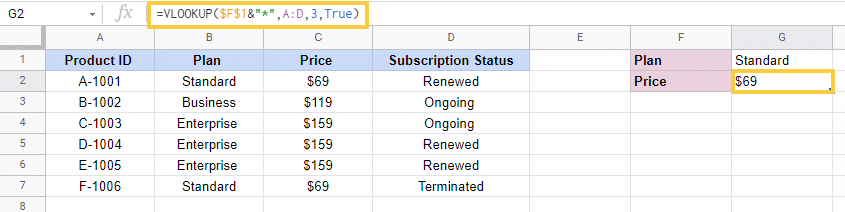 vlookup true