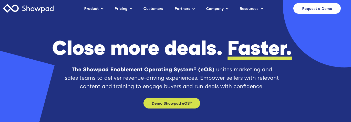 Showpad offers a comprehensive and centralized platform for content management and sales training.