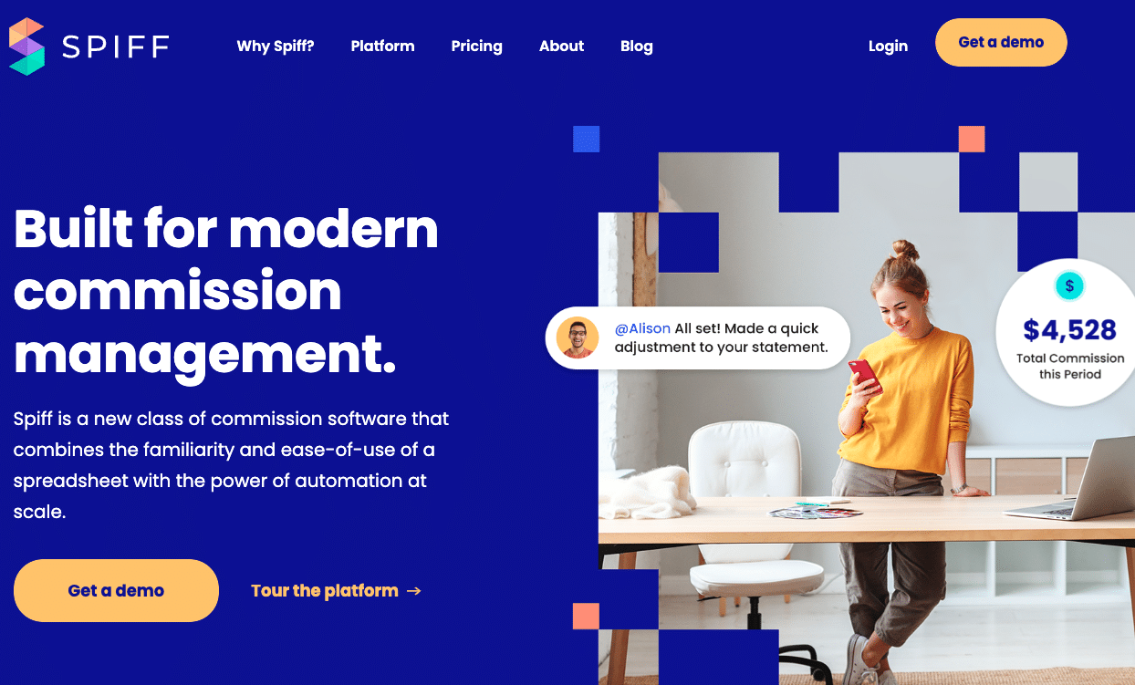 Spiff is a commission management tool that simplifies the process of calculating and managing sales commissions.