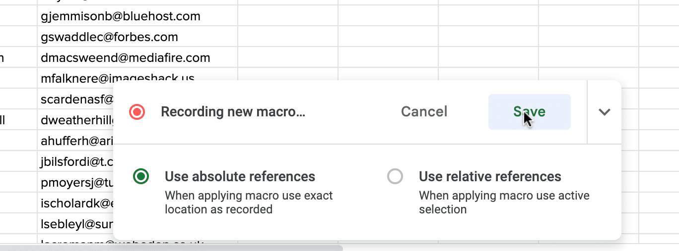 Perform the actions you want to record 