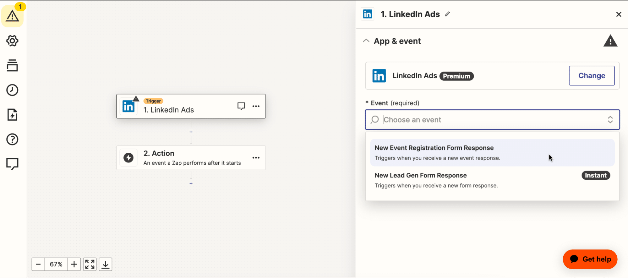 click ‘New Event Registration Form Response.’
