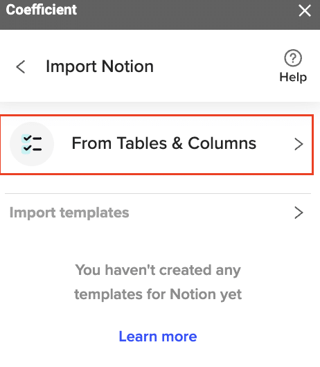 select from tables and columns
