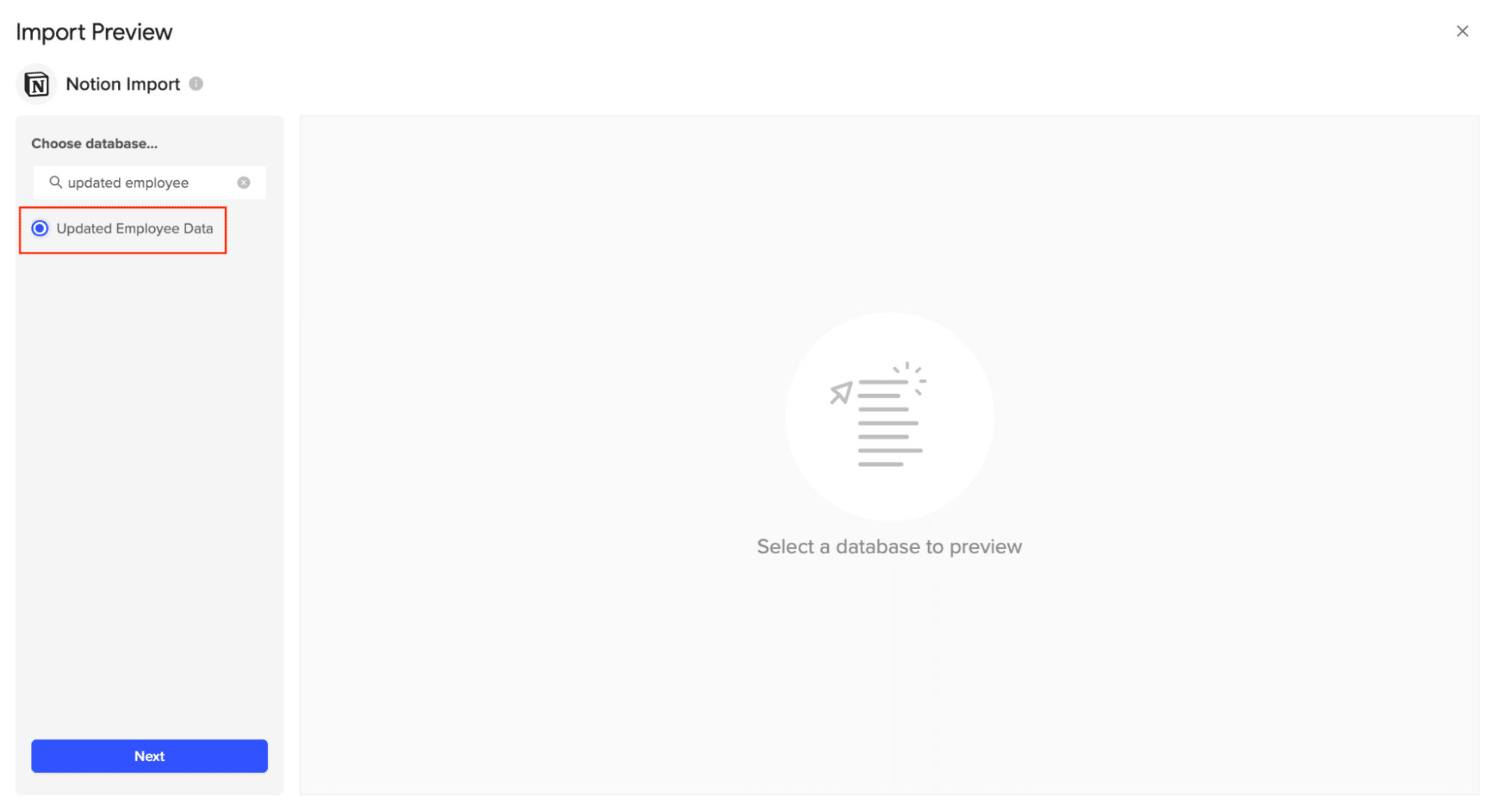 search for and select your desired data