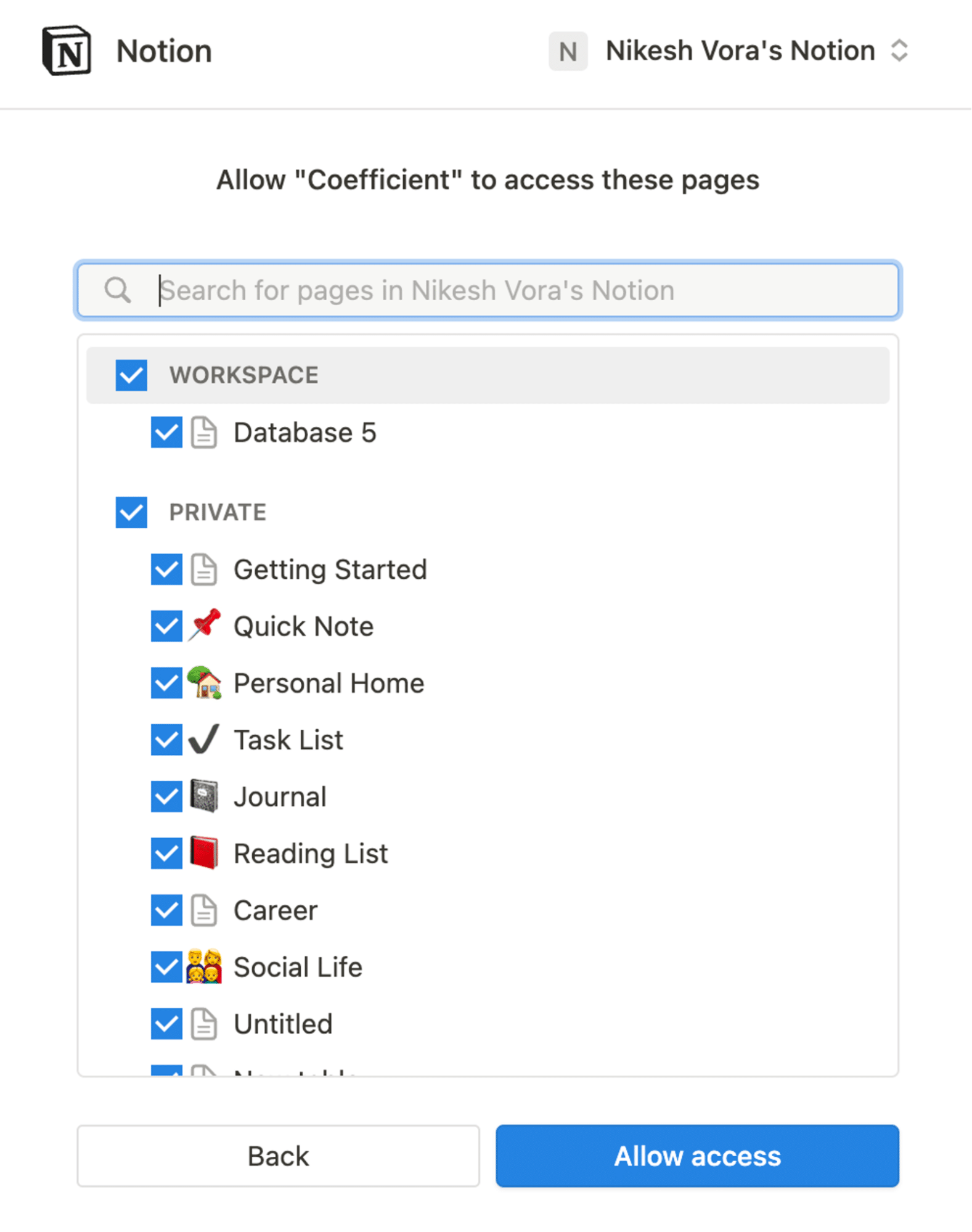 allow coefficient access to pages