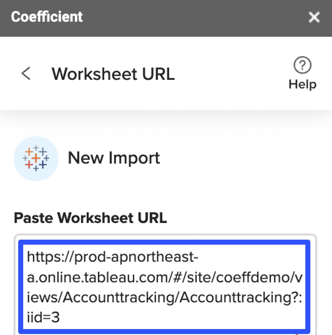 paste worksheet URL