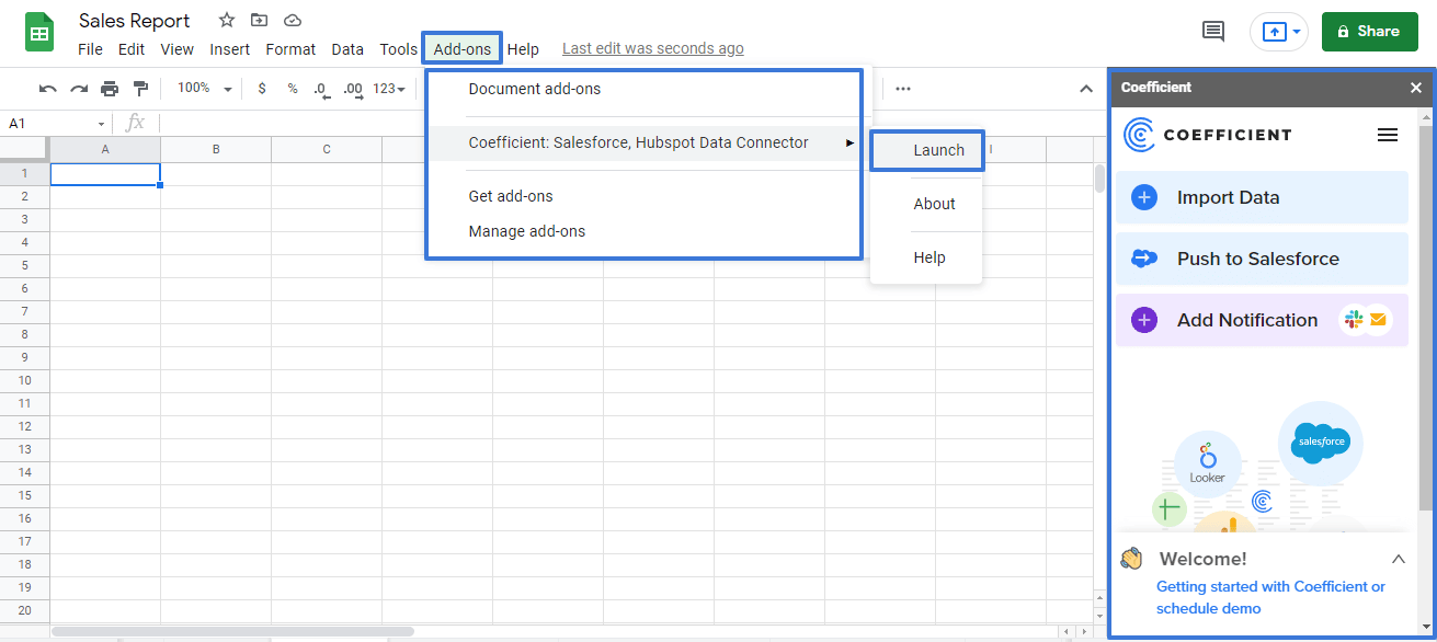 launch coefficient from the top nav