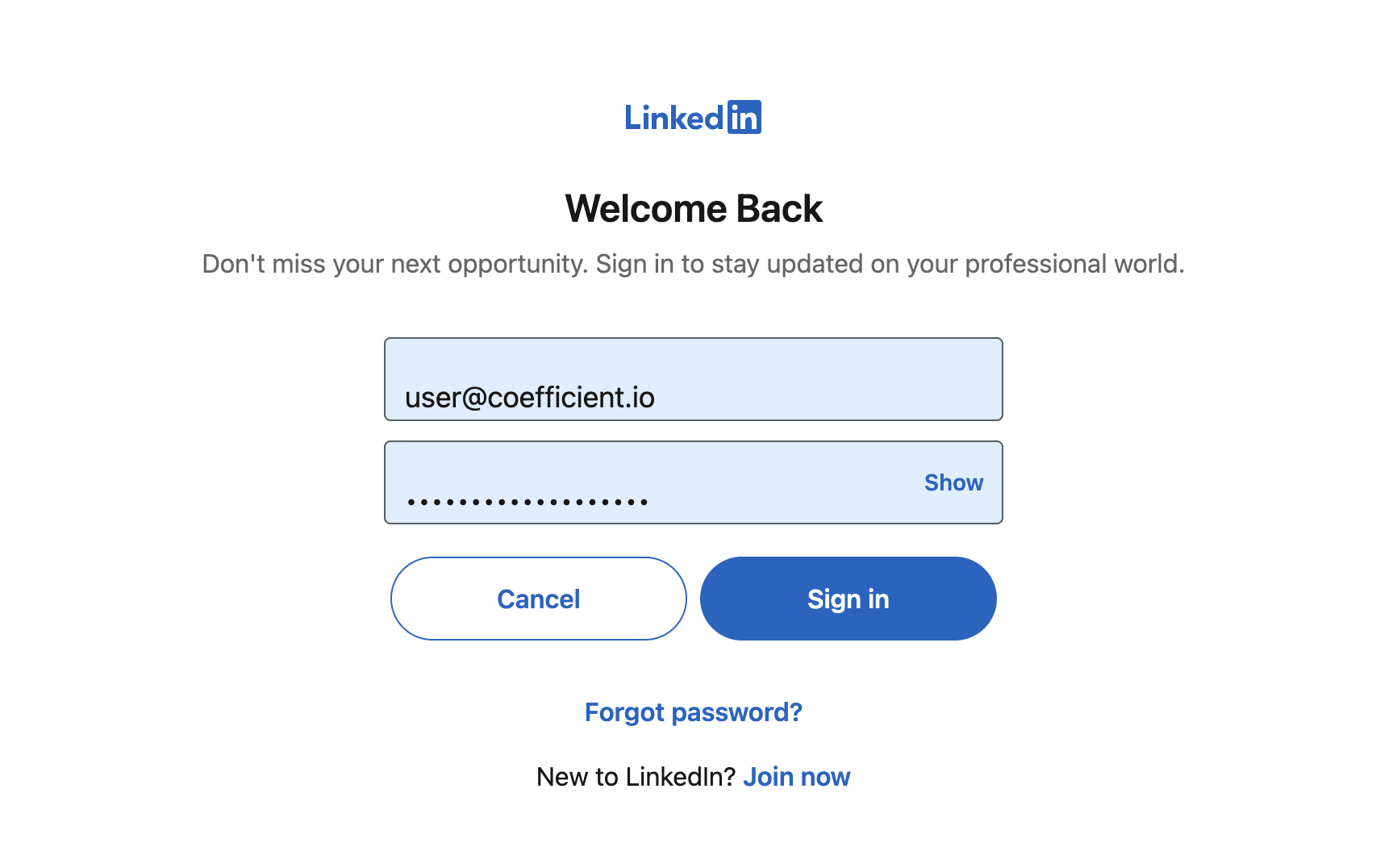 Enter your account information and click sign in