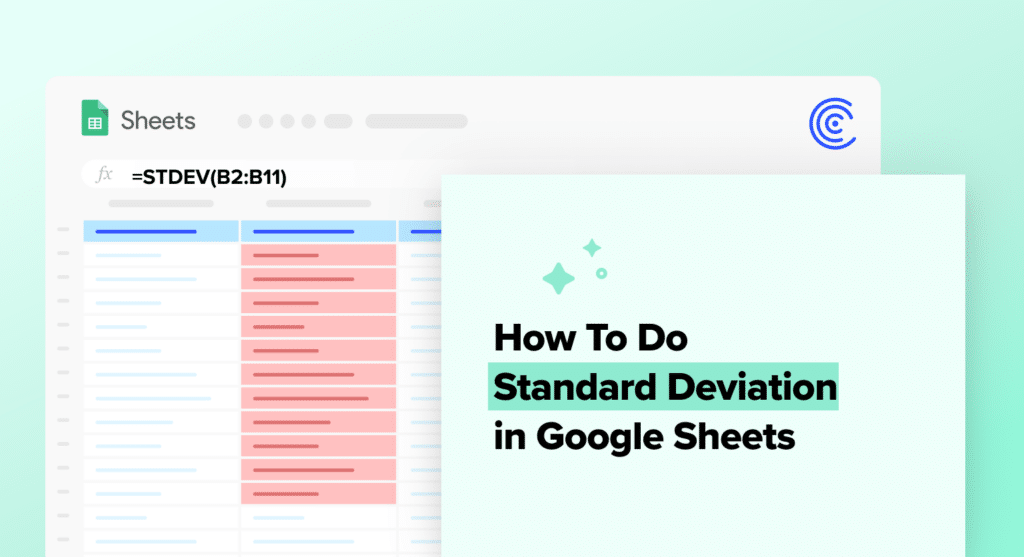 how to do standard deviation in google sheets
