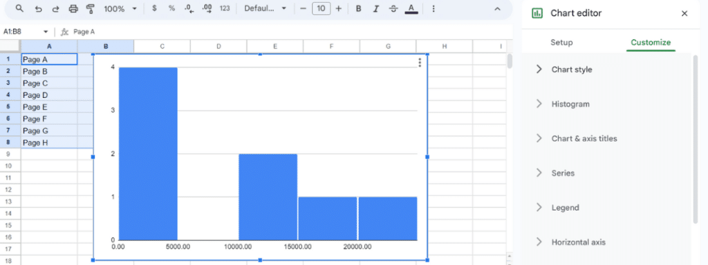 click "Insert" in the Chart editor panel