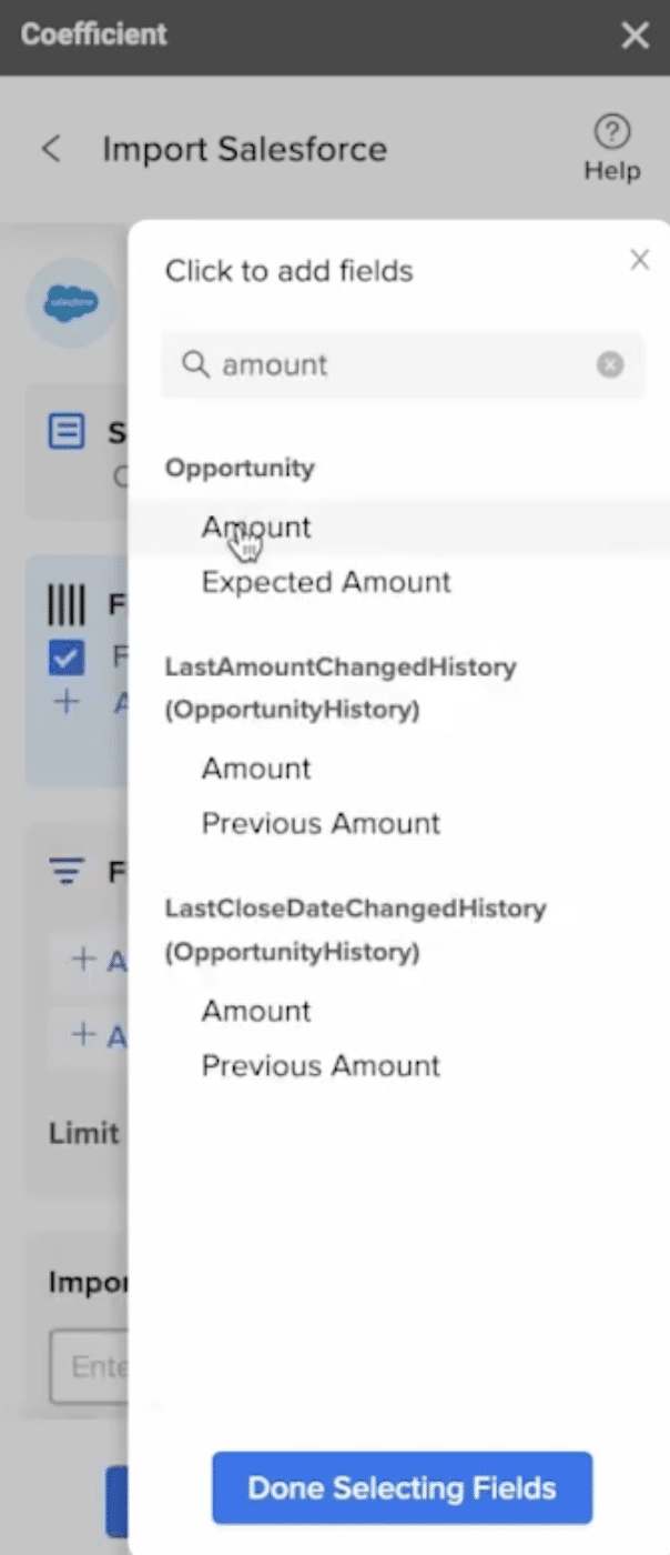 salesforce amount import google sheets