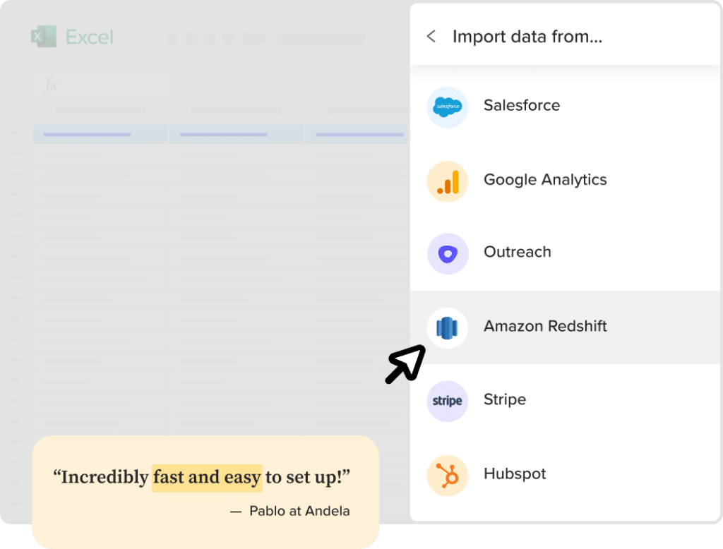 Import Redshift Data into Excel